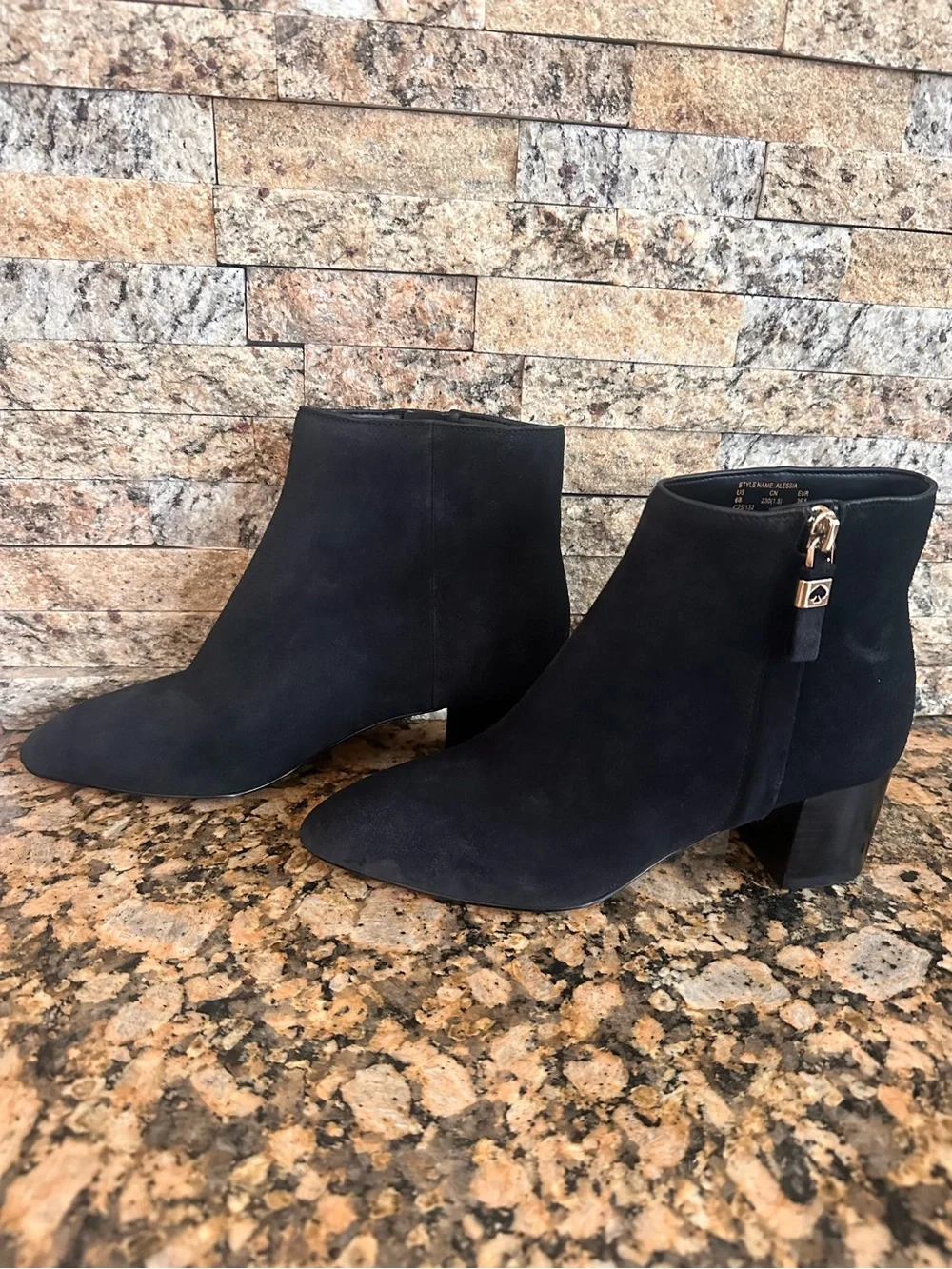 Kate Spade New York Suede Ankle Booties Black